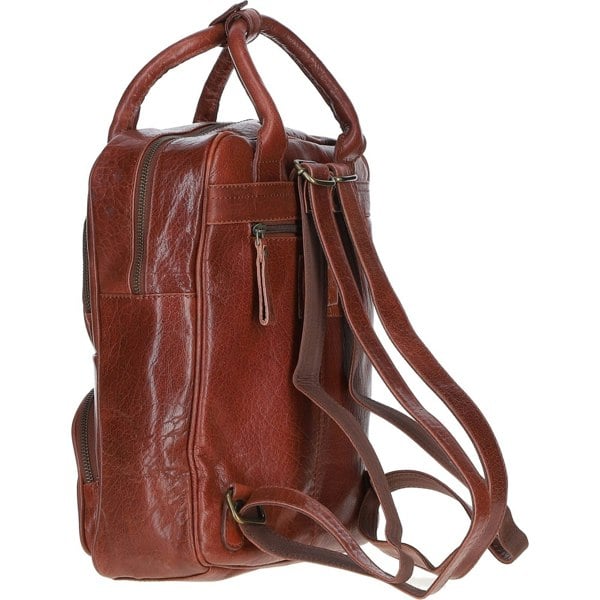 Compact Leather Backpack with Front Zip Pockets: TL-006