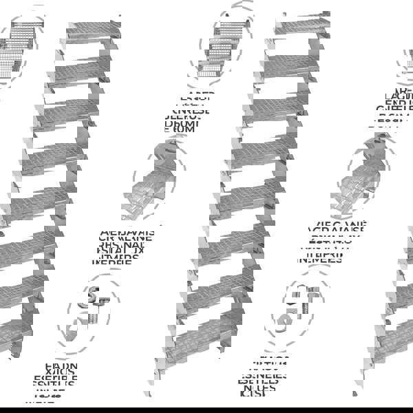Monstershop Adjustable 8 Section Galvanised Staircase - 600mm Wide