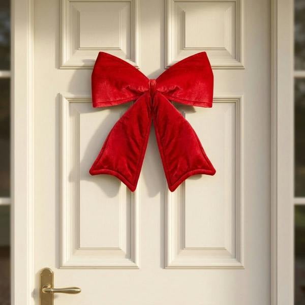 Garden Greatness Luxurious Large Red Velvet Christmas Bow