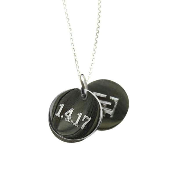 Personalised Silver Double Mini Disc Engraved Necklace