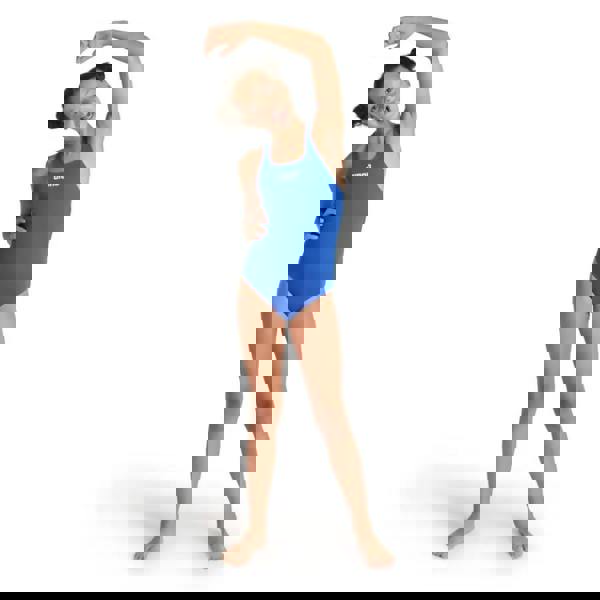 Arena Girls Team Swim Pro Solid royal blue one-piece swimsuit with white spandex logo