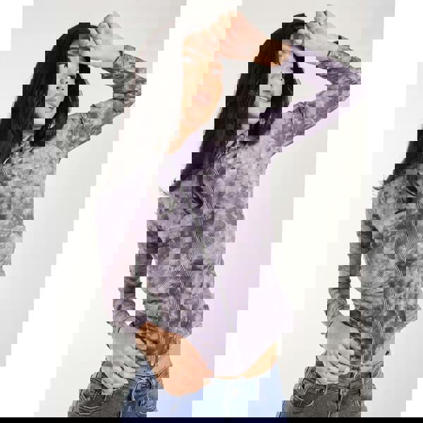 Pink Vanilla Acid Distressed Look Double Zip Top