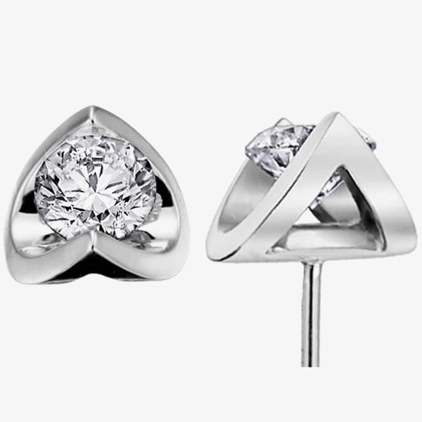 T. H. Baker 9ct White Gold 0.50ct Tension-set Diamond Stud Earrings E2038W/50-18