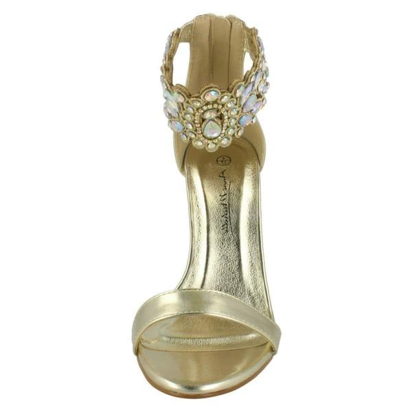 Anne Michelle Ladies Anne Michelle Jewelled Ankle Strap Heeled Sandals F10862