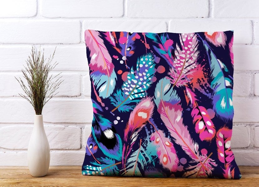 Warren Reed Beautiful Colourful Feathers Cushions