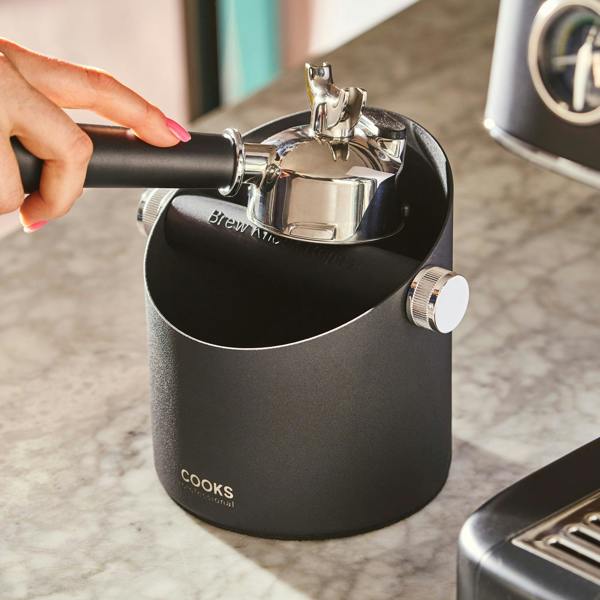 Cooks Professional Steel Espresso Knock Box | Black