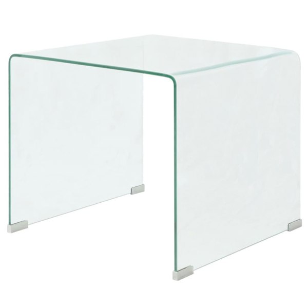 Berkfield Coffee Table Tempered Glass 49.5x50x45 cm Clear