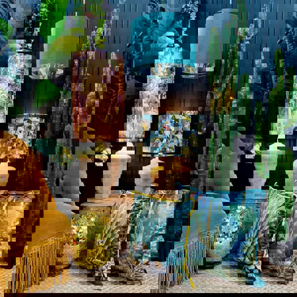 Love Frankie Emerald Enchanted Wood Silhouette Lampshade in Jade Green Velvet