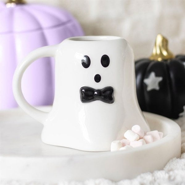 Serano Mr Boo Ghost Shaped Mug with Bow Tie