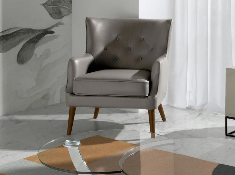 Angel Cerdá Chester Armchair Dark Grey Leather 5085