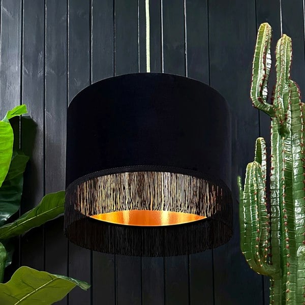 love frankie black velvet and copper lining and fringing