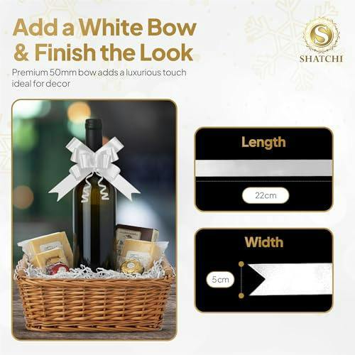 50mm White Pull Bows, 10 to 60 Pack Ribbon Gift Bows for Wrapping, Hampers and Party Décor image 6