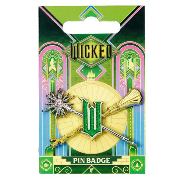 The Carat Shop Wicked For Good Wand and Broomstick Pin Badge