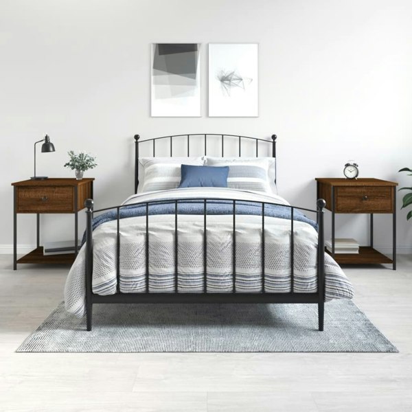 Berkfield Bedside Tables 2 pcs Brown Oak 44x45x58 cm Engineered Wood