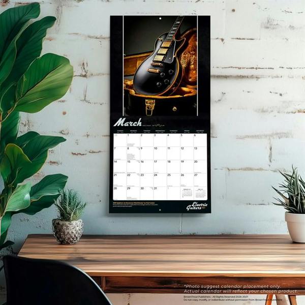 Electric Guitars Calendar 2027, Wall Calendars, Month To View, Entertainment, Gift