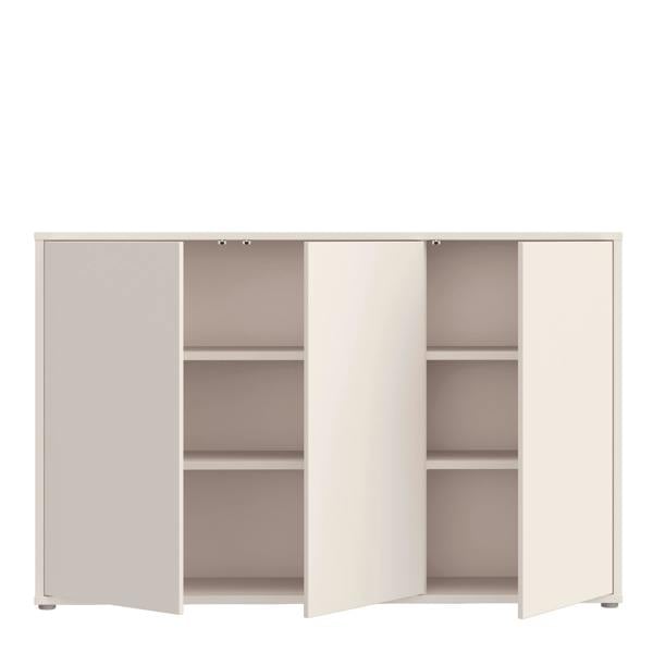 Furniture To Go Alice Springs 3 Door Sideboard with Push-to-Open Doors in Sand