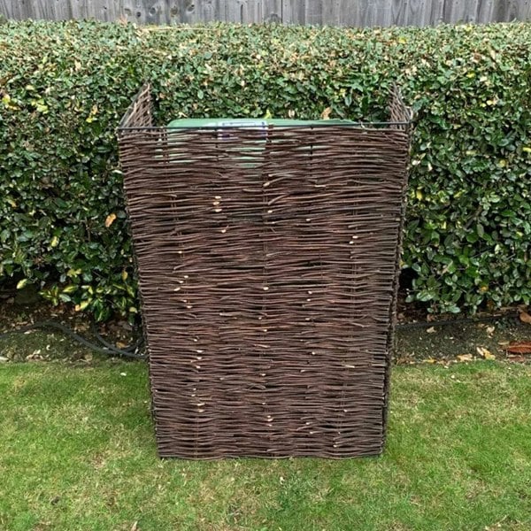 Livingandhome Trash Can Fence Wicker Privacy Fence Living and Home