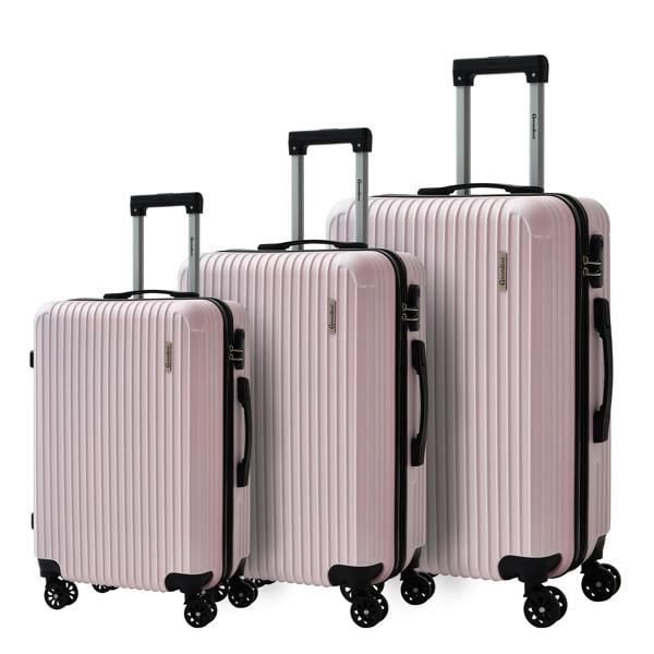 Groundlevel Cosmic Hard Shell 3 Piece Suitcase Luggage Set - Pink