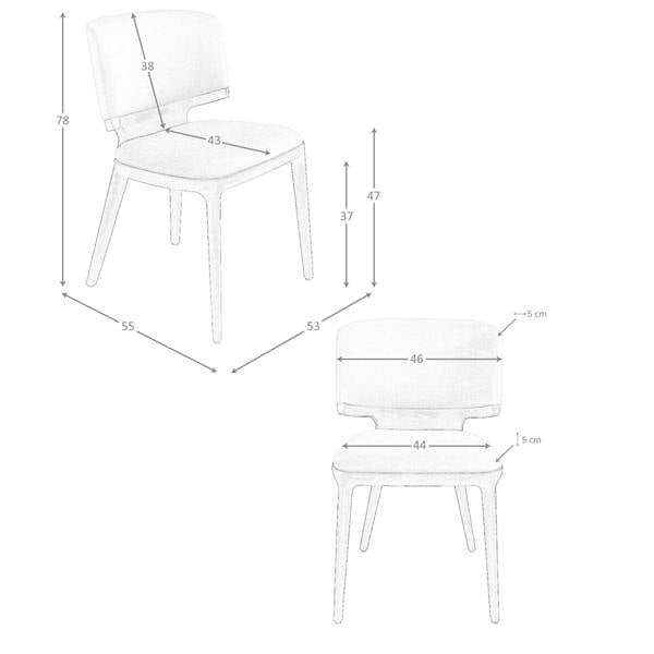 Angel Cerdá Light Grey Fabric Chair 4165