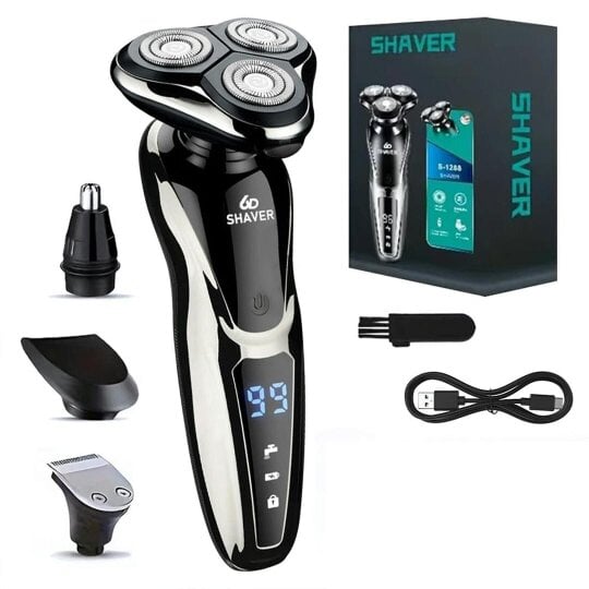 Havendro Shavers for Men Electric Razor Wet&Dry Rechargeable Rotary Cordless USB Charging