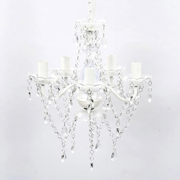 Berkfield Chandelier 5 Bulbs Transparent