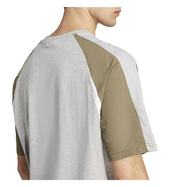 Adidas Mens Essentials Colour Block T-Shirt - Grey Heather Marl - 