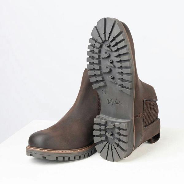Rydale Men's Sledmere Leather Chelsea Boots with thick flexible rubber sole and deep tread pattern