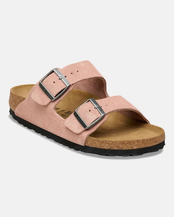 Birkenstock Arizona Suede Leather Womens Sandals - Pink Clay | CHO | Designer Womens Sandals