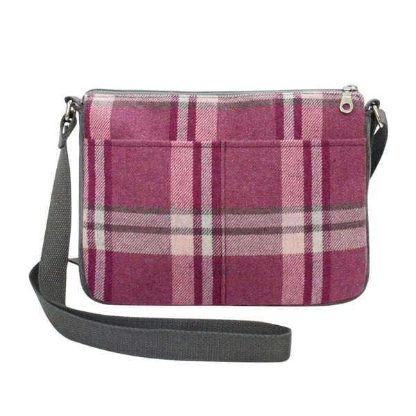 Earth Squared Highland Cow Wool Tartan Tweed Messenger Bag