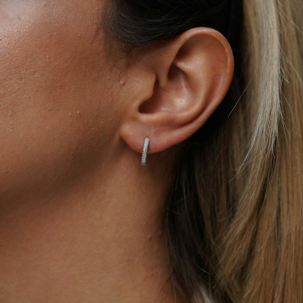 Spero London Sterling Silver Textured Pebble Hoops - Single