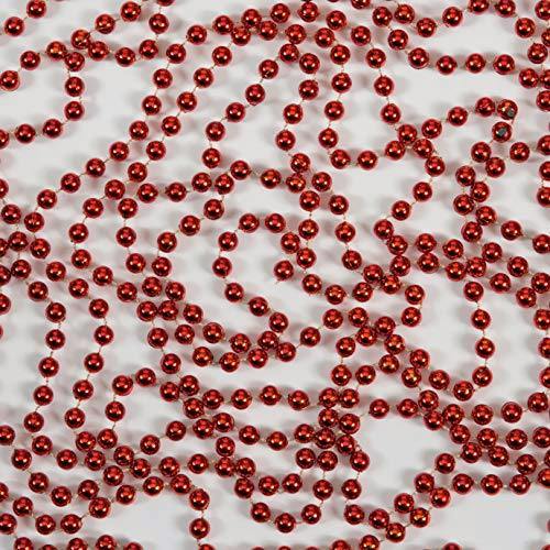 24ft Red Metallic Bead Garland Christmas Tree Decoration for Indoor Displays and Festive Crafts image 5