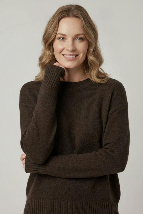 Blue | Textured Relaxed Drop Shoulder Jumper