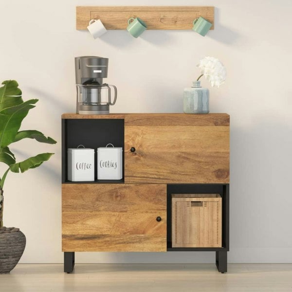 Berkfield Sideboard with 2 Doors 80x33x75 cm Solid Wood Mango