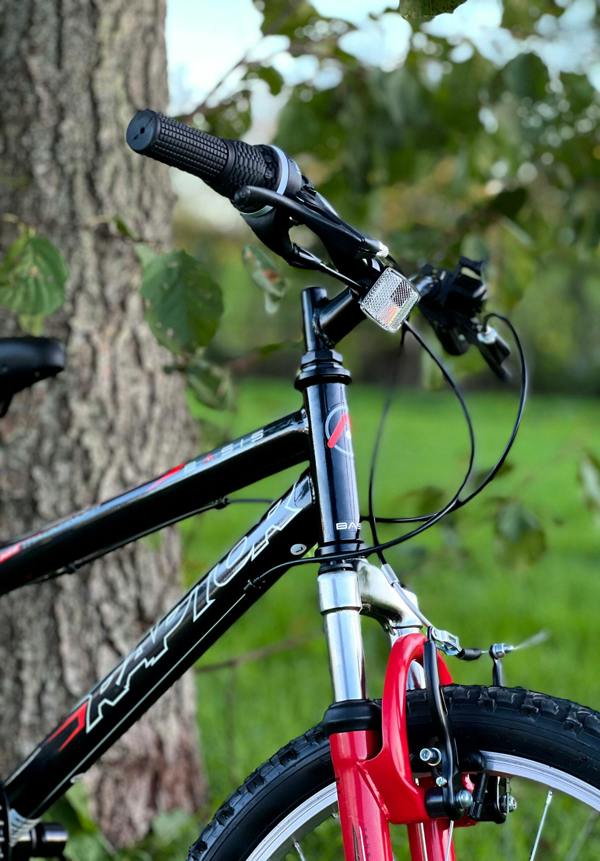 Basis Bikes Basis Raptor Junior Hardtail Mountain Bike, 20" Wheel - Gloss Black/Red