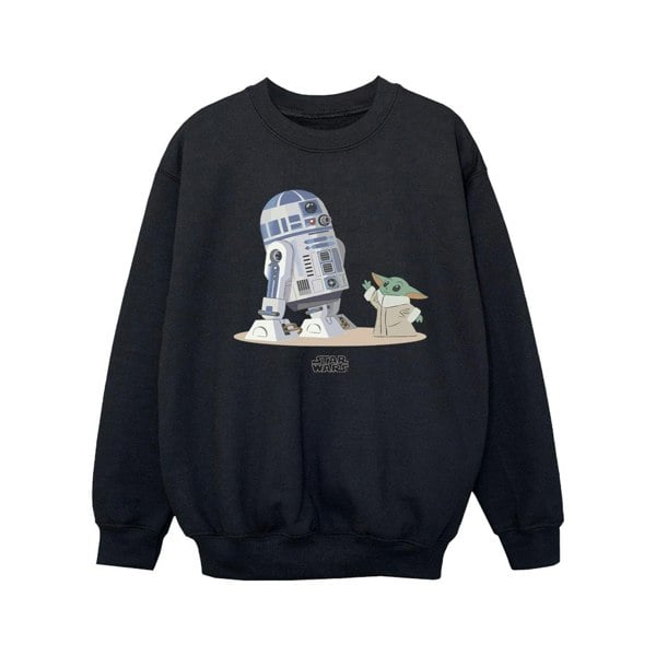 Star Wars Girls The Mandalorian R2D2 And Grogu Sweatshirt - Black