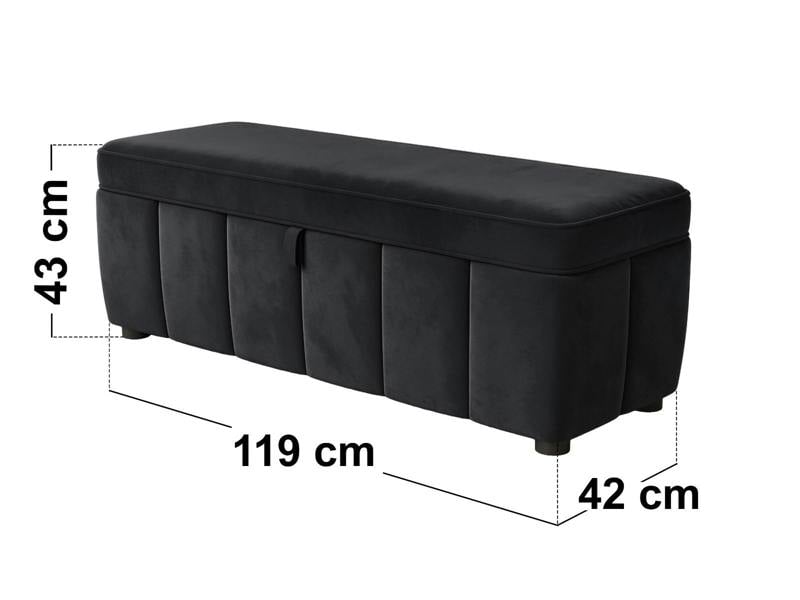 SOLACE+CO Emilie Black Velvet Blanket Box
