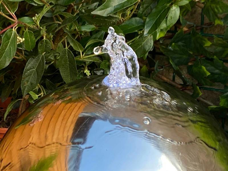 Tranquillity Water Features 30cm Stainless Steel Sphere Modern Metal Water Feature