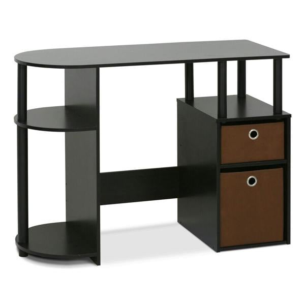 WALPLUS Contemporary Desk | 15111 JAYA Simplistic Computer Study Desk with Bin Drawers, Espresso with Functional Design