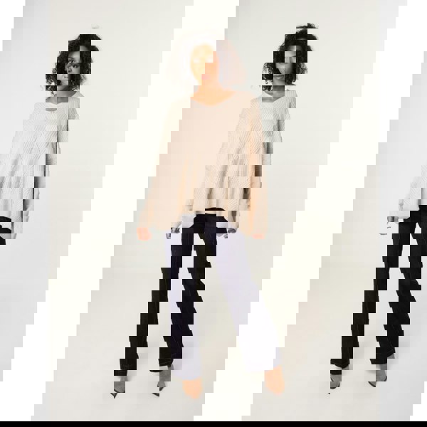 Blue Vanilla Slouchy V Neck Jumper