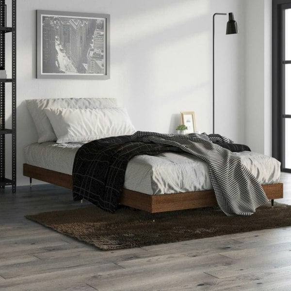 Berkfield Bed Frame Brown Oak 90x200 cm Engineered Wood