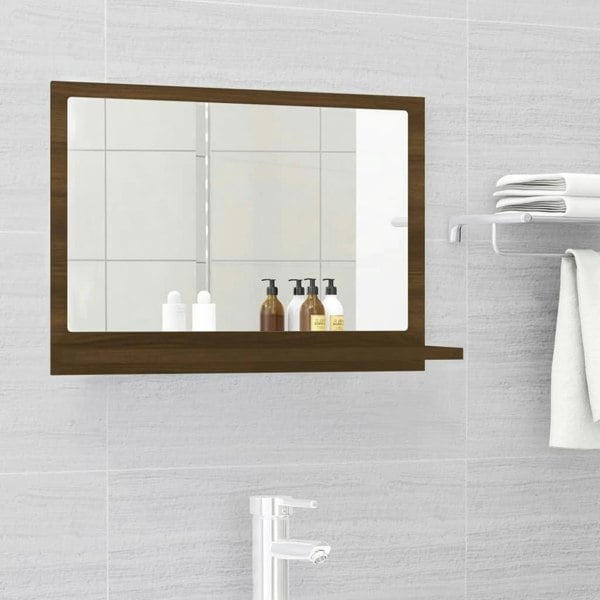 Berkfield Bathroom Mirror Brown Oak 60x10.5x37 cm Engineered Wood