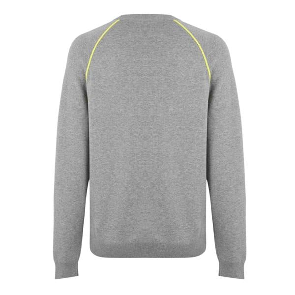 Boss Mens Knitted Raglan Sweater Top - Bright Yellow - 