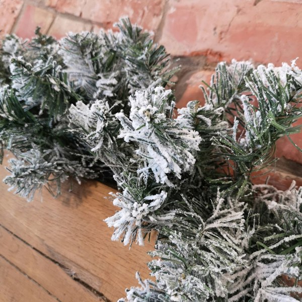 Samuel Alexander 30 x 270cm 9ft Kaemingk Luxury Green Christmas Imperial Garland Snowflocked