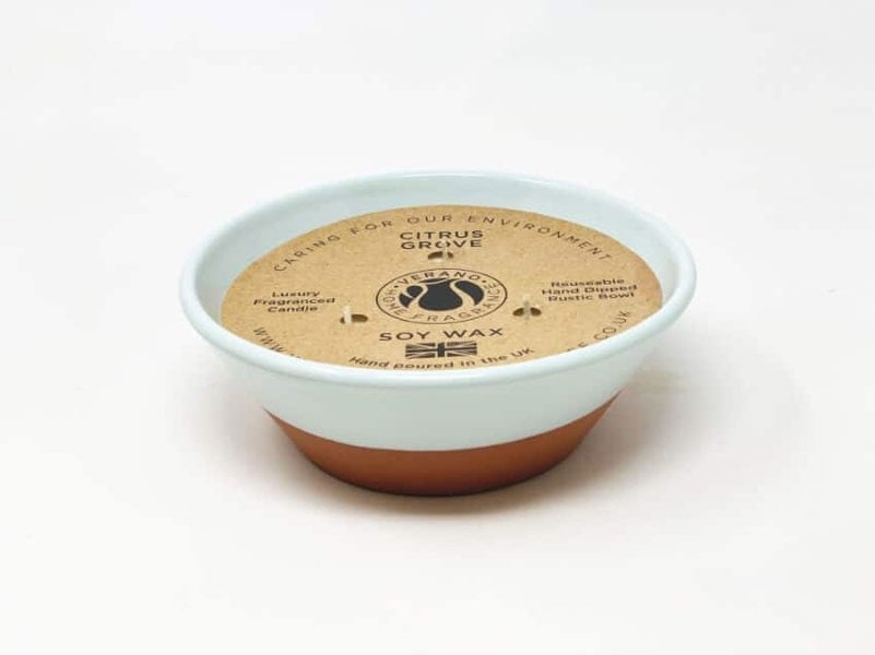 Rustic Pastel Large Reusable Conical Bowl Soy Wax Candles