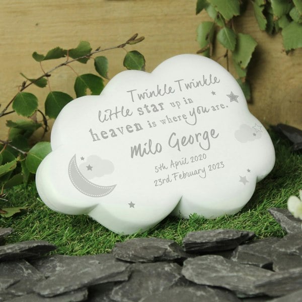 Personalised Memento Company Personalised Twinkle Twinkle Resin Memorial Cloud
