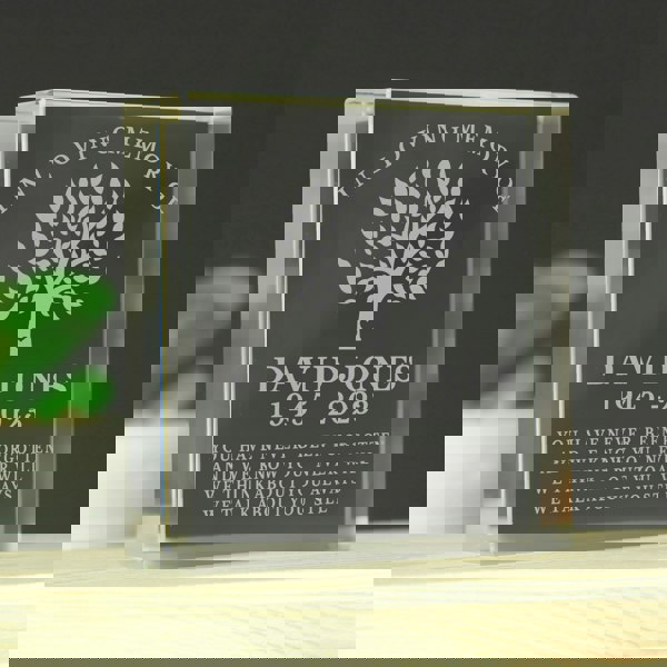 Personalised Memento Company Personalised In Loving Memory Family Tree Crystal Token