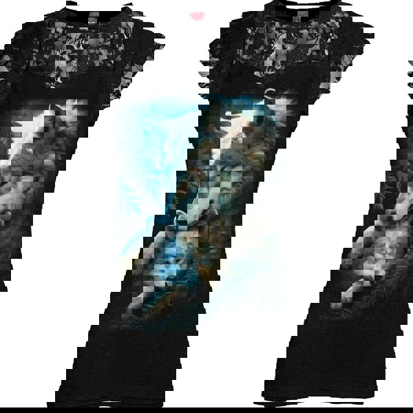 MOTHER'S LOVE - Lace Layered Cap Sleeve Top Black