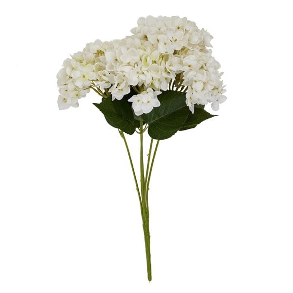 Hill Interiors Hydrangea Bunch Artificial Flower - White
