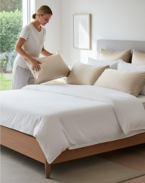 Anypillow Pillowcase 50x75cm Gold Pure Real Silk For Comfortable And Relaxing Home Bed