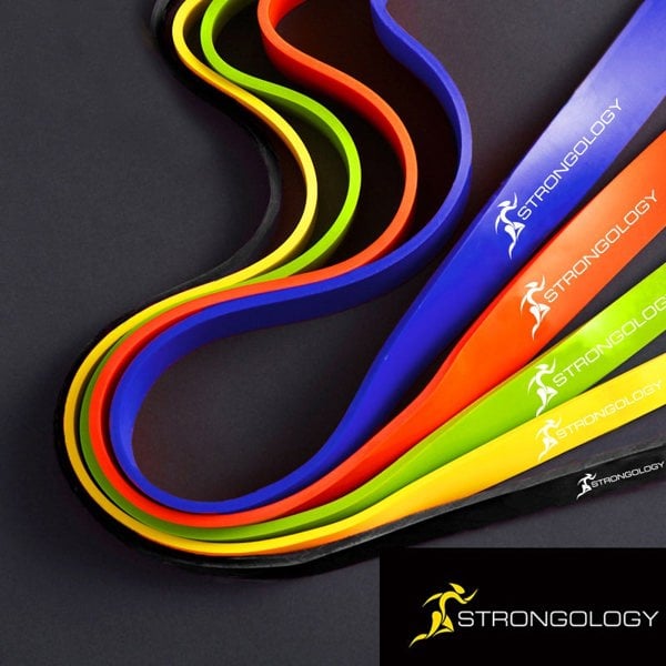 Strongology Skin-Friendly Latex RESISTANCE BAND SET Durable Exercise Loops with 5 Different Resistance Levels
